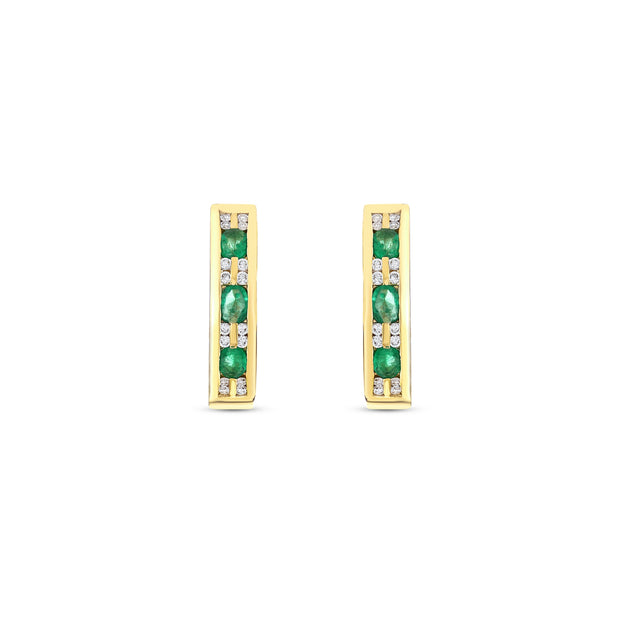 1,14 Karat Pırlanta Zümrüt Küpe