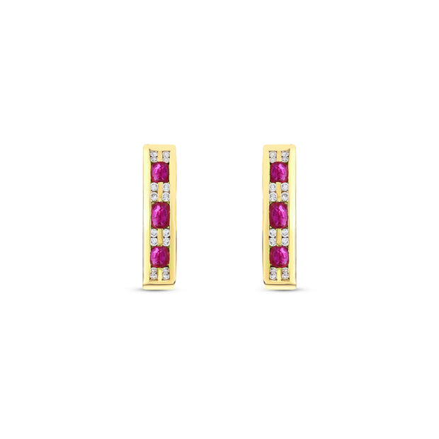 1,47 Karat Pırlanta Yakut Küpe