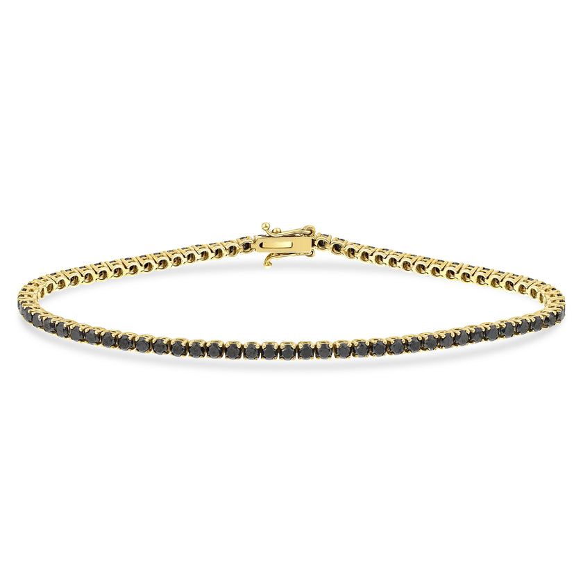 3,82 Karat Siyah Pırlantalı Suyolu Bileklik