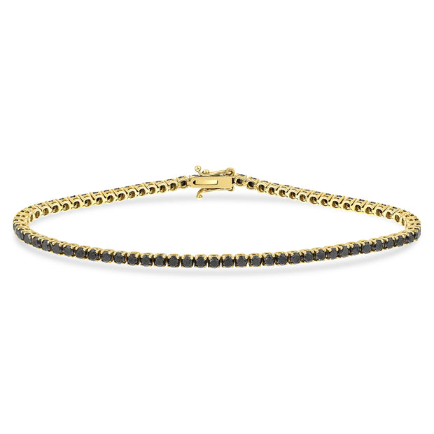 3,82 Karat Siyah Pırlantalı Suyolu Bileklik