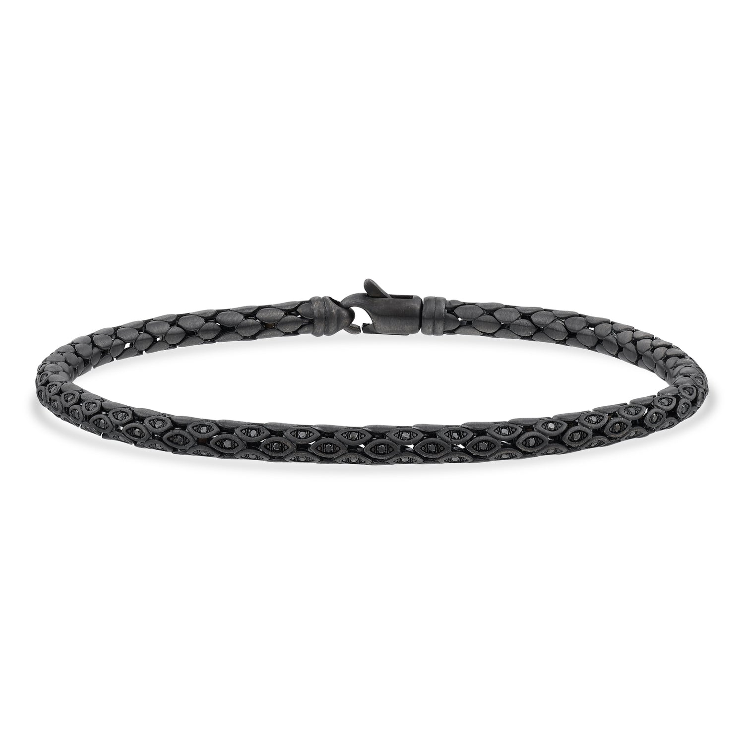 0,45 Karat Siyah Pırlantalı Altın Erkek Bileklik