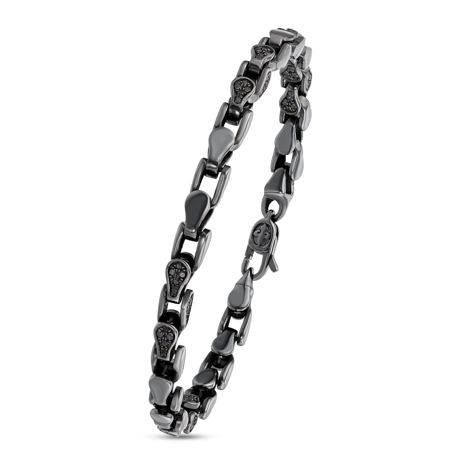 1,09 Karat Siyah Pırlantalı Altın Erkek Bileklik