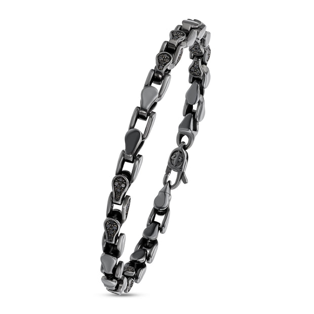 1,09 Karat Siyah Pırlantalı Altın Erkek Bileklik