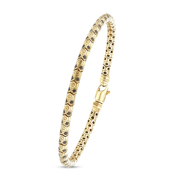 0,78 Karat Siyah Pırlantalı Altın Erkek Bileklik