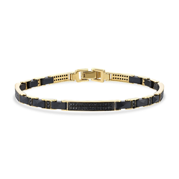 0,77 Karat Siyah Pırlantalı Altın Erkek Bileklik