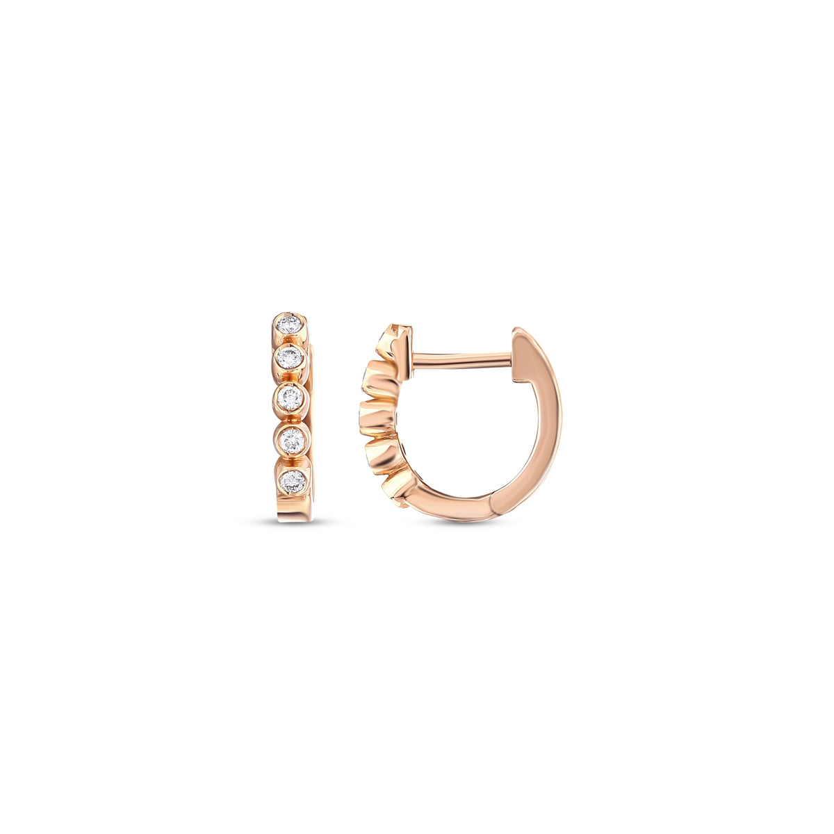 0.14 Karat Pırlantalı Halka Küpe