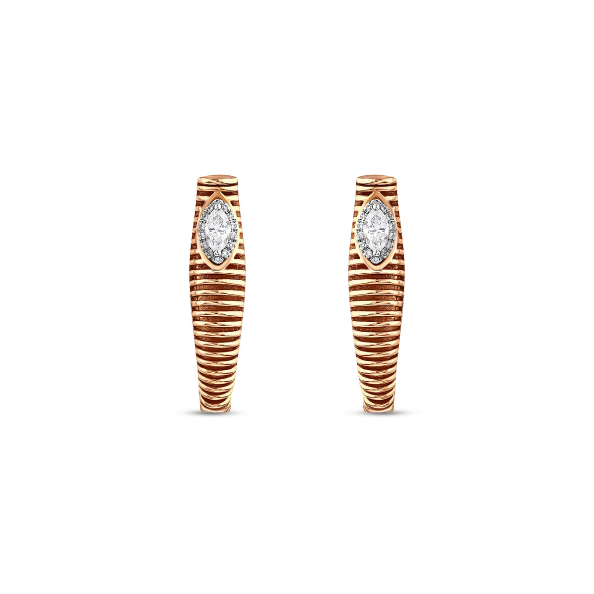 0,19 Karat Pırlantalı Özel Tasarım Küpe