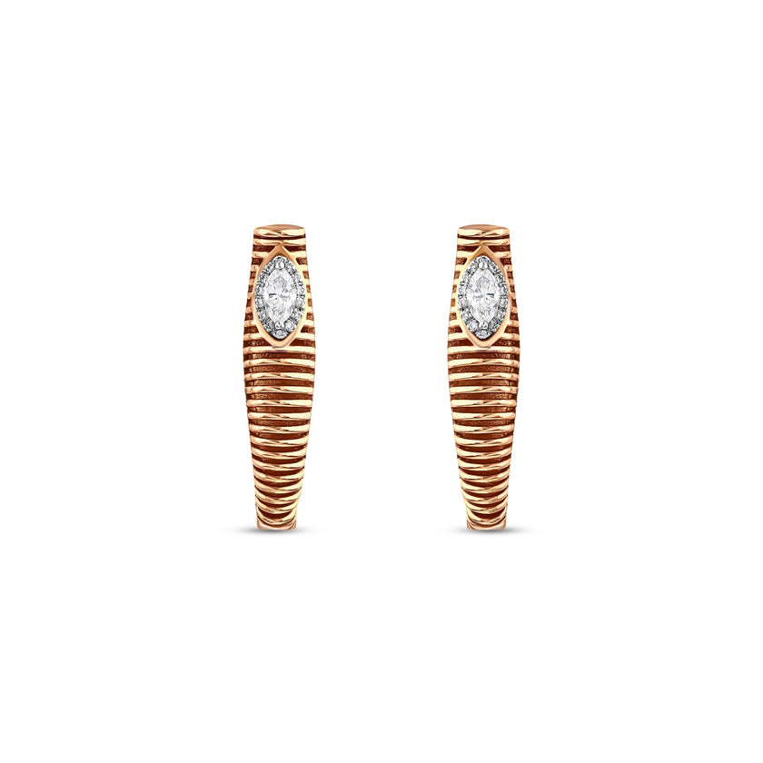 0,19 Karat Pırlantalı Özel Tasarım Küpe