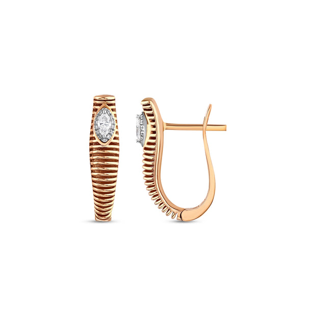 0,19 Karat Pırlantalı Özel Tasarım Küpe