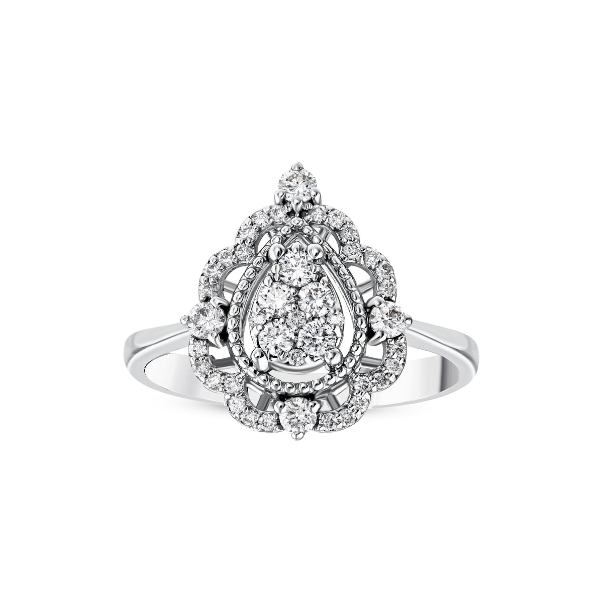 0,41 Karat Pırlantalı Vintage Damla Yüzük