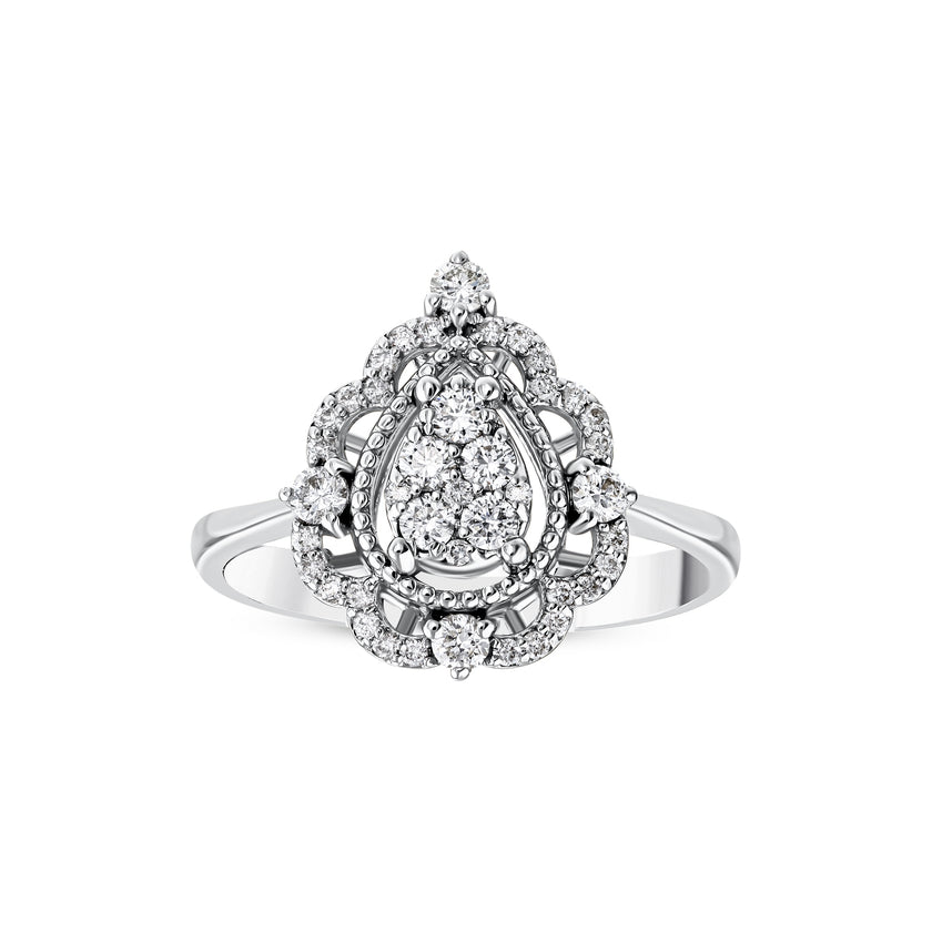 0,41 Karat Pırlantalı Vintage Damla Yüzük