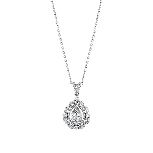 0,44 Karat Pırlantalı Vintage Damla Kolye