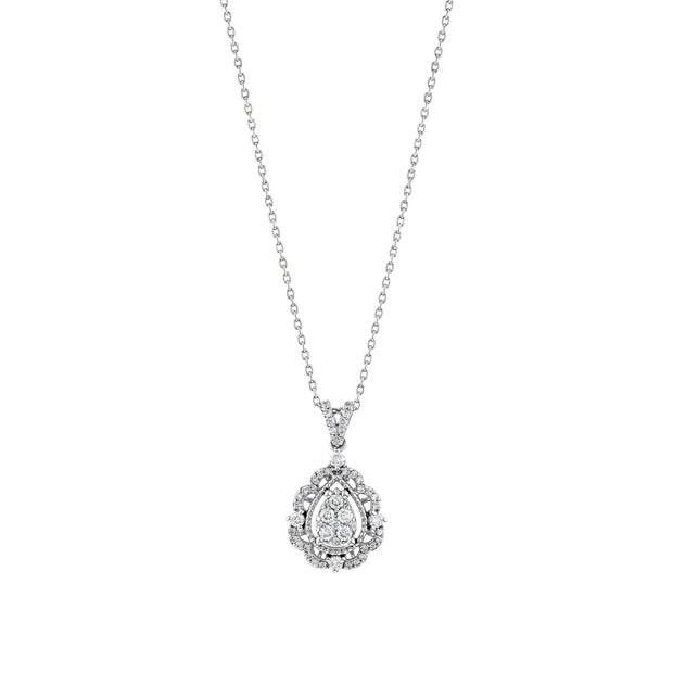 0,44 Karat Pırlantalı Vintage Damla Kolye