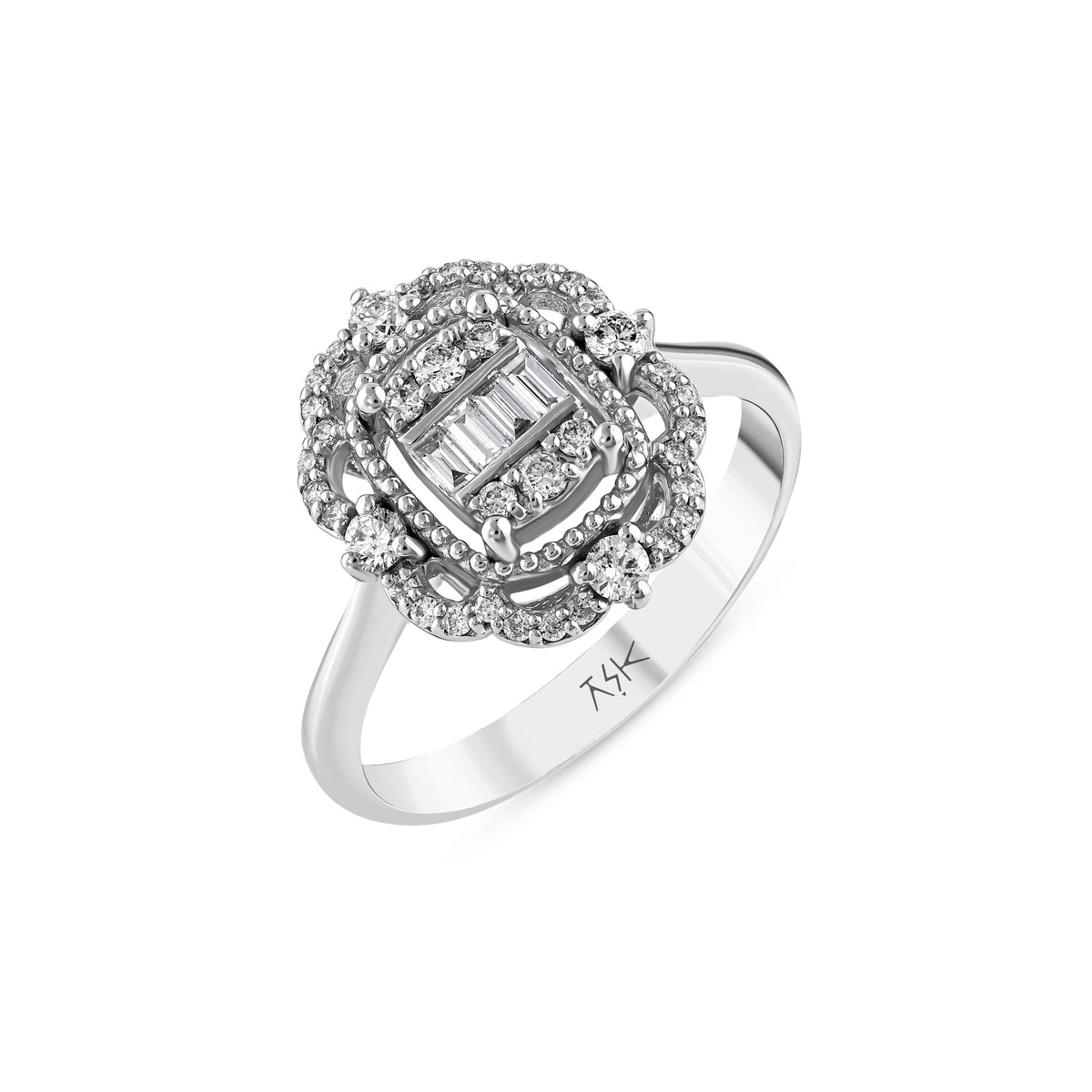 0,41 Karat Pırlantalı Özel Tasarım Baget Yüzük