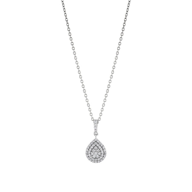 0,25 Karat Pırlantalı Damla Kolye