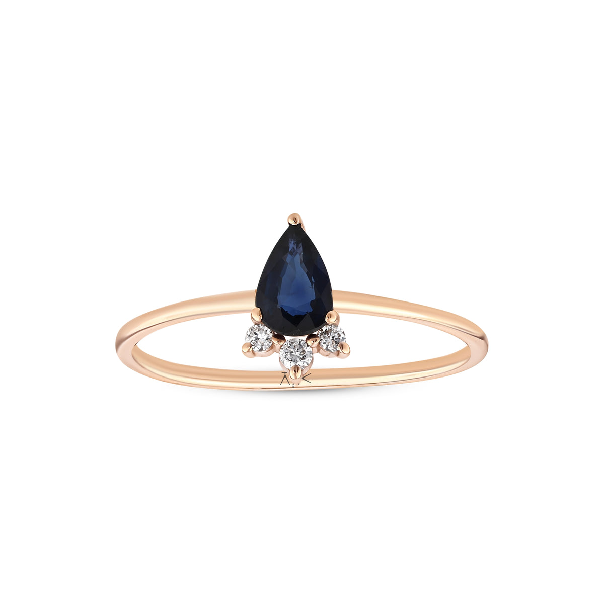 0,50 Karat Pırlantalı Safir Yüzük