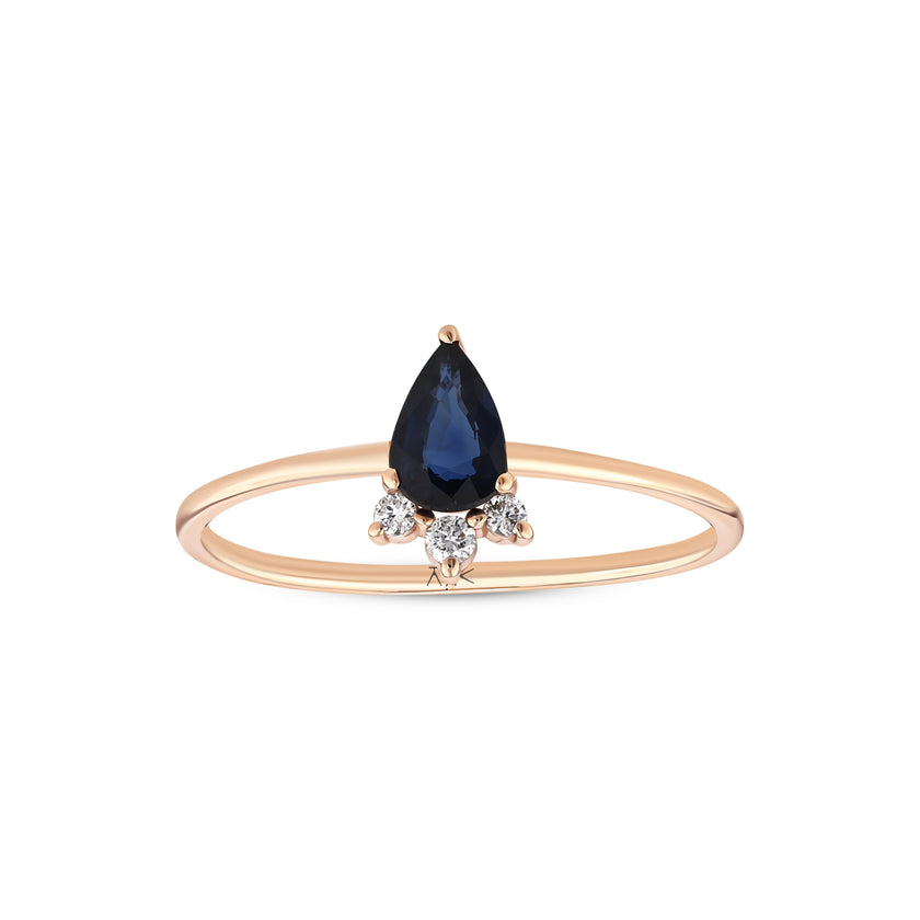 0,50 Karat Pırlantalı Safir Yüzük
