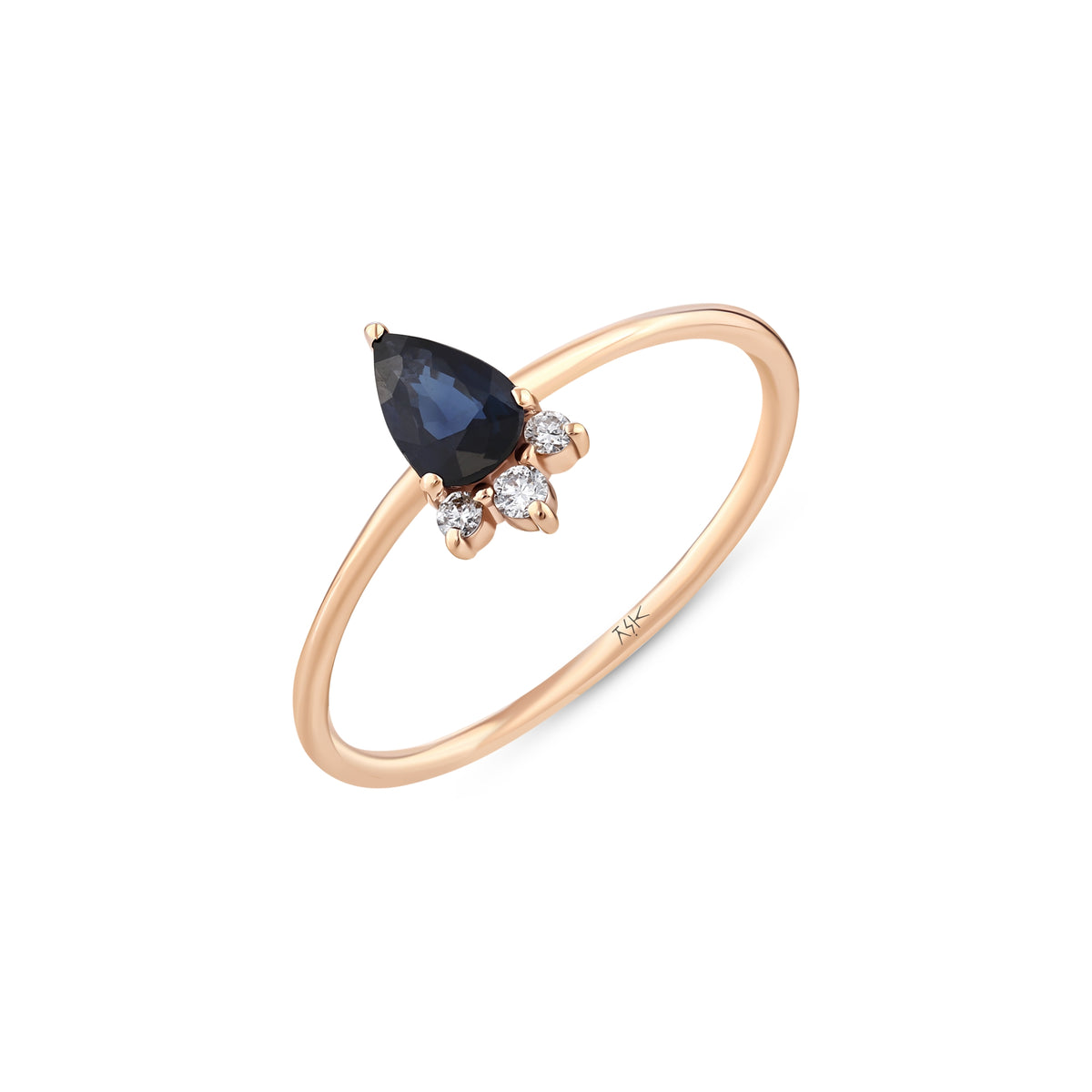 0,50 Karat Pırlantalı Safir Yüzük