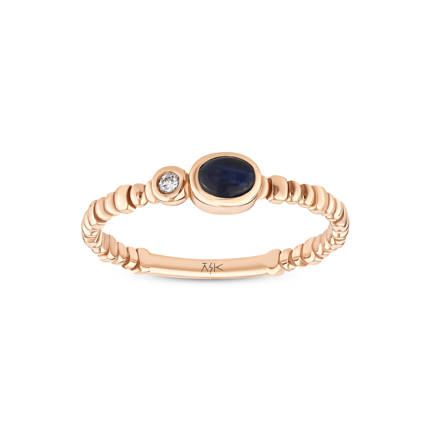 0,30 Karat Pırlantalı Safir Yüzük