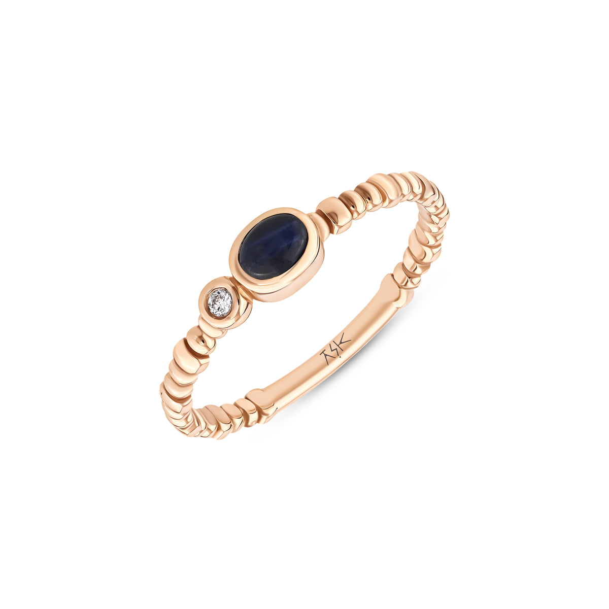 0,30 Karat Pırlantalı Safir Yüzük
