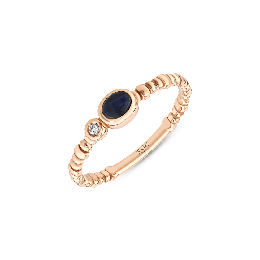 0,30 Karat Pırlantalı Safir Yüzük