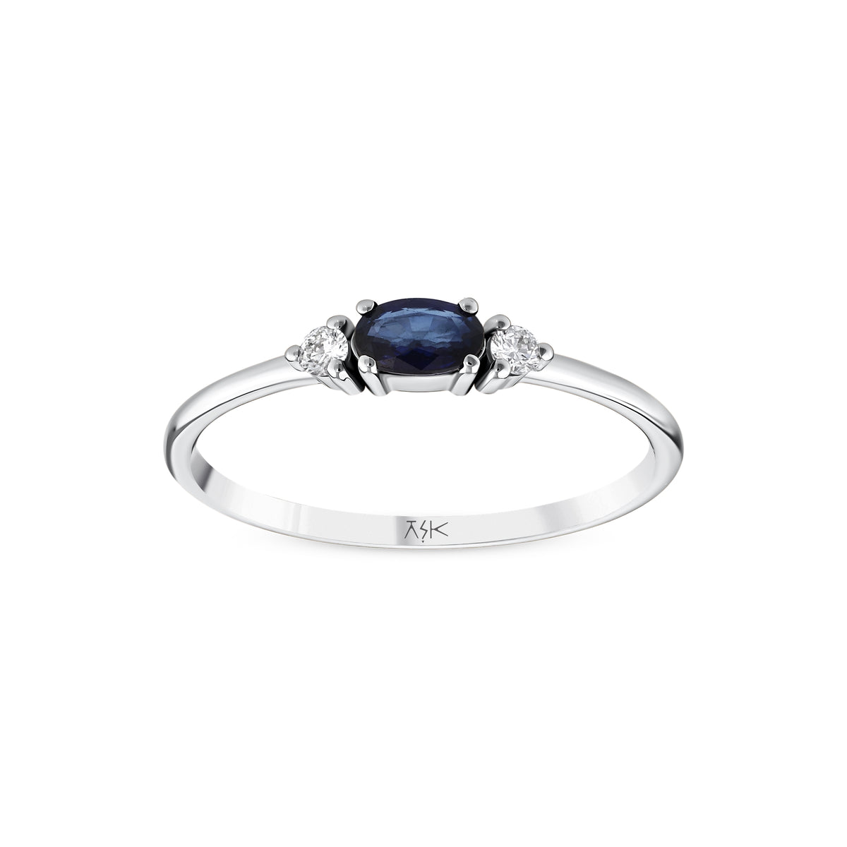 0,29 Karat Pırlantalı Safir Yüzük