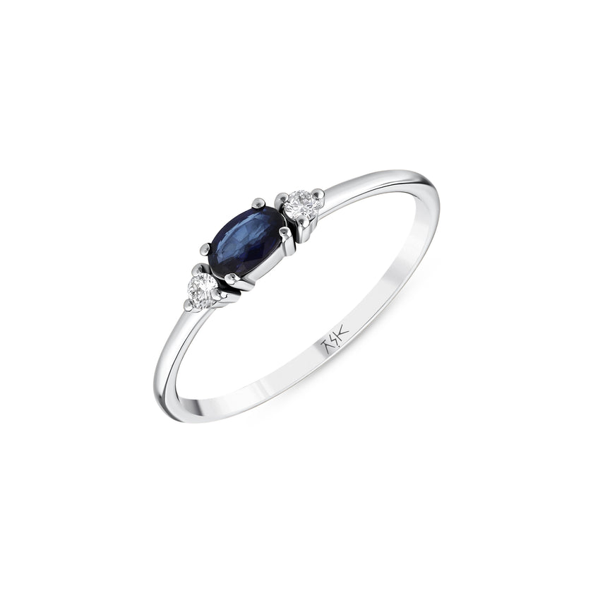 0,29 Karat Pırlantalı Safir Yüzük