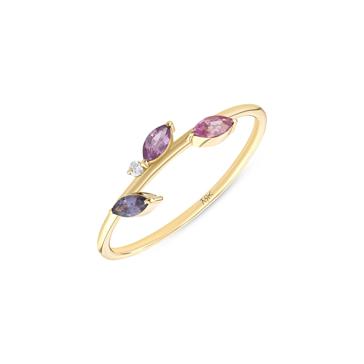 0,30 Karat Pırlantalı Safir Yüzük