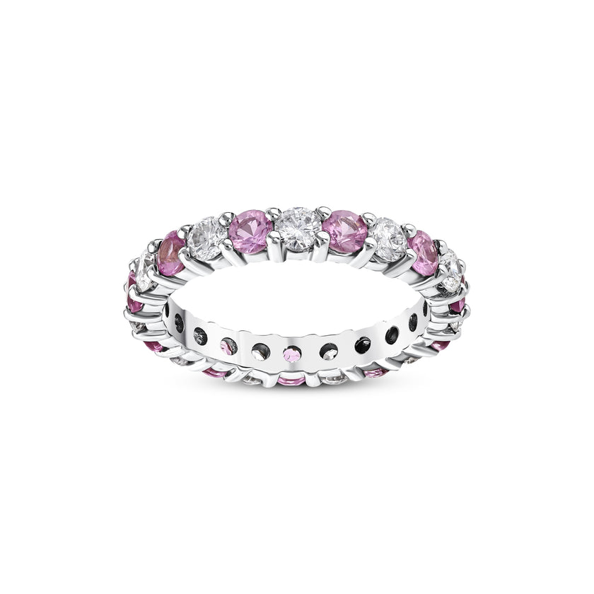 2,16 Karat Pırlantalı Pembe Safir Yüzük