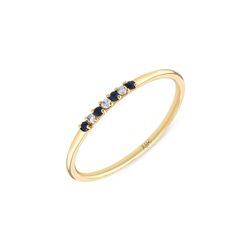0,07 Karat Pırlantalı Safir Yüzük