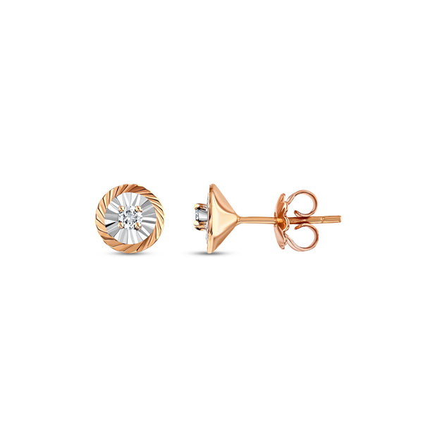 0,15 Karat Pırlantalı Özel Tasarım Küpe