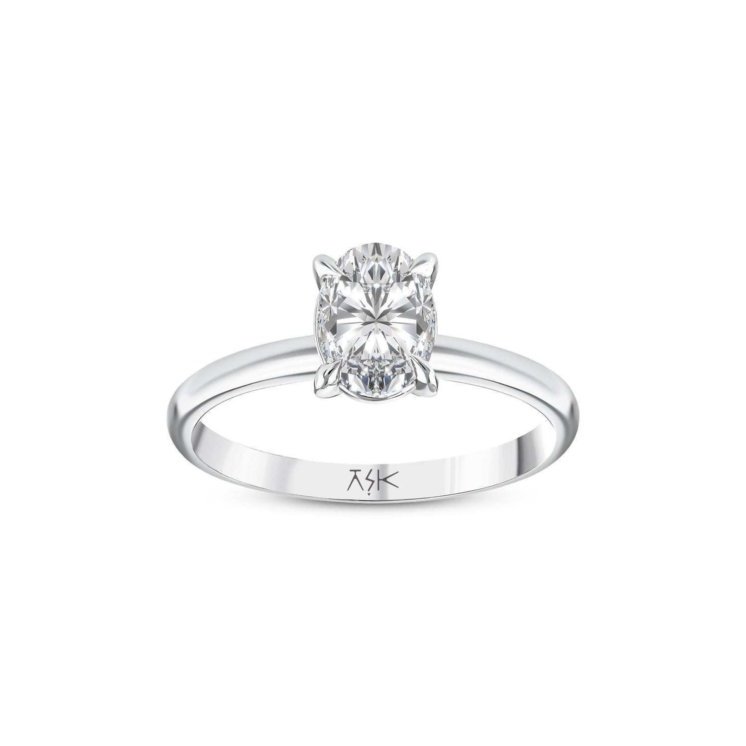 1,00 Karat Pırlanta Sertifikalı Oval Tektaş