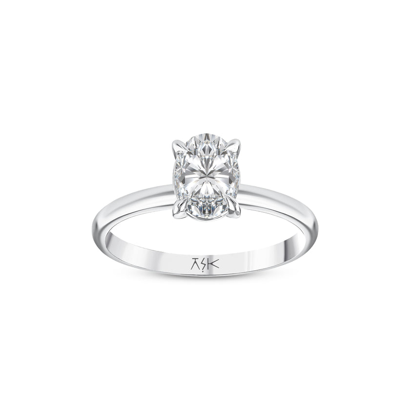 1,00 Karat Pırlanta Sertifikalı Oval Tektaş