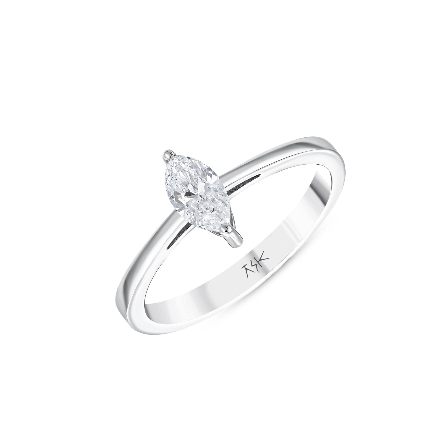 0,40 Karat Pırlanta Markiz Tektaş Yüzük