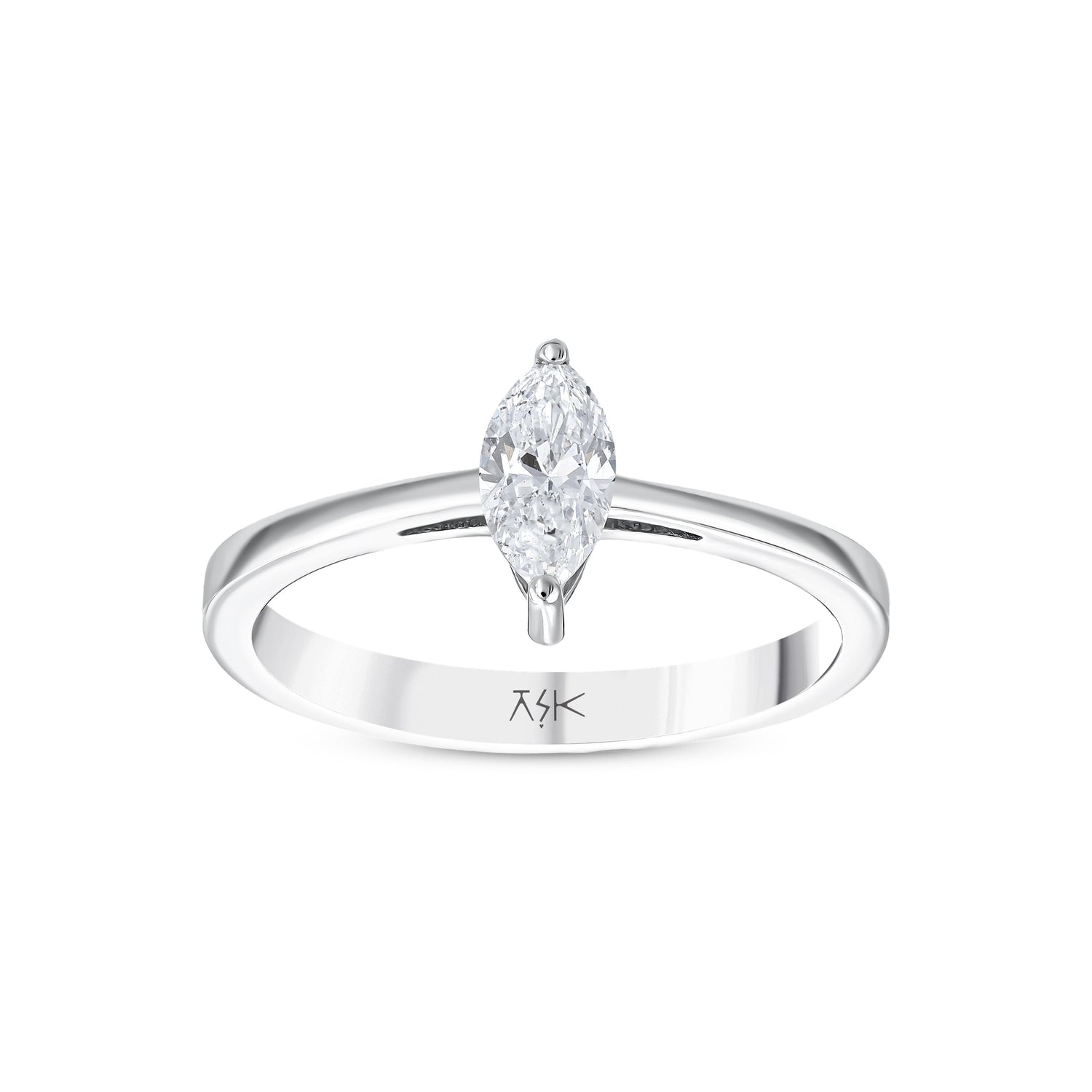 0,40 Karat Pırlanta Markiz Tektaş Yüzük