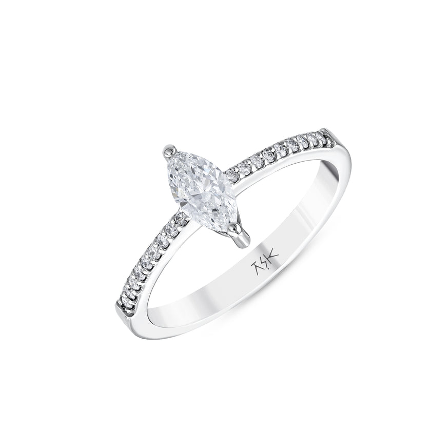 0,50 Karat Pırlanta Markiz Tektaş Yüzük