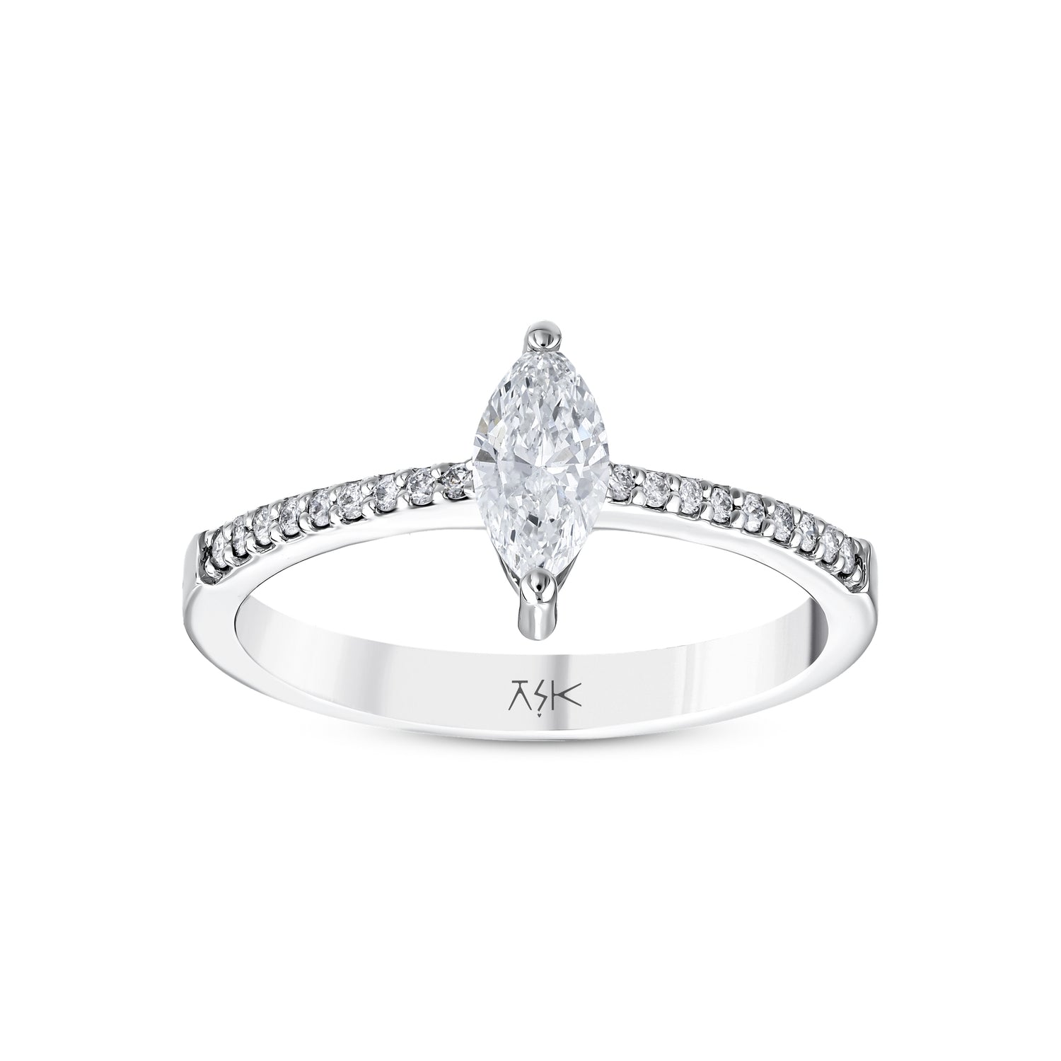 0,50 Karat Pırlanta Markiz Tektaş Yüzük