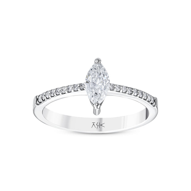 0,50 Karat Pırlanta Markiz Tektaş Yüzük