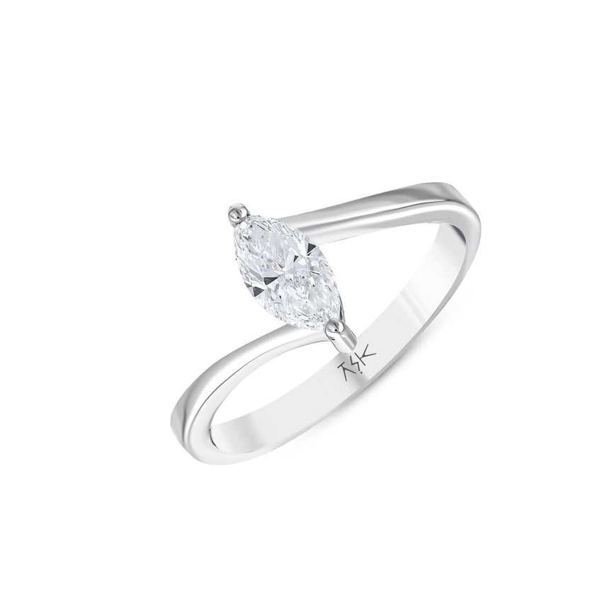 0,60 Karat Pırlanta Markiz Tektaş Yüzük