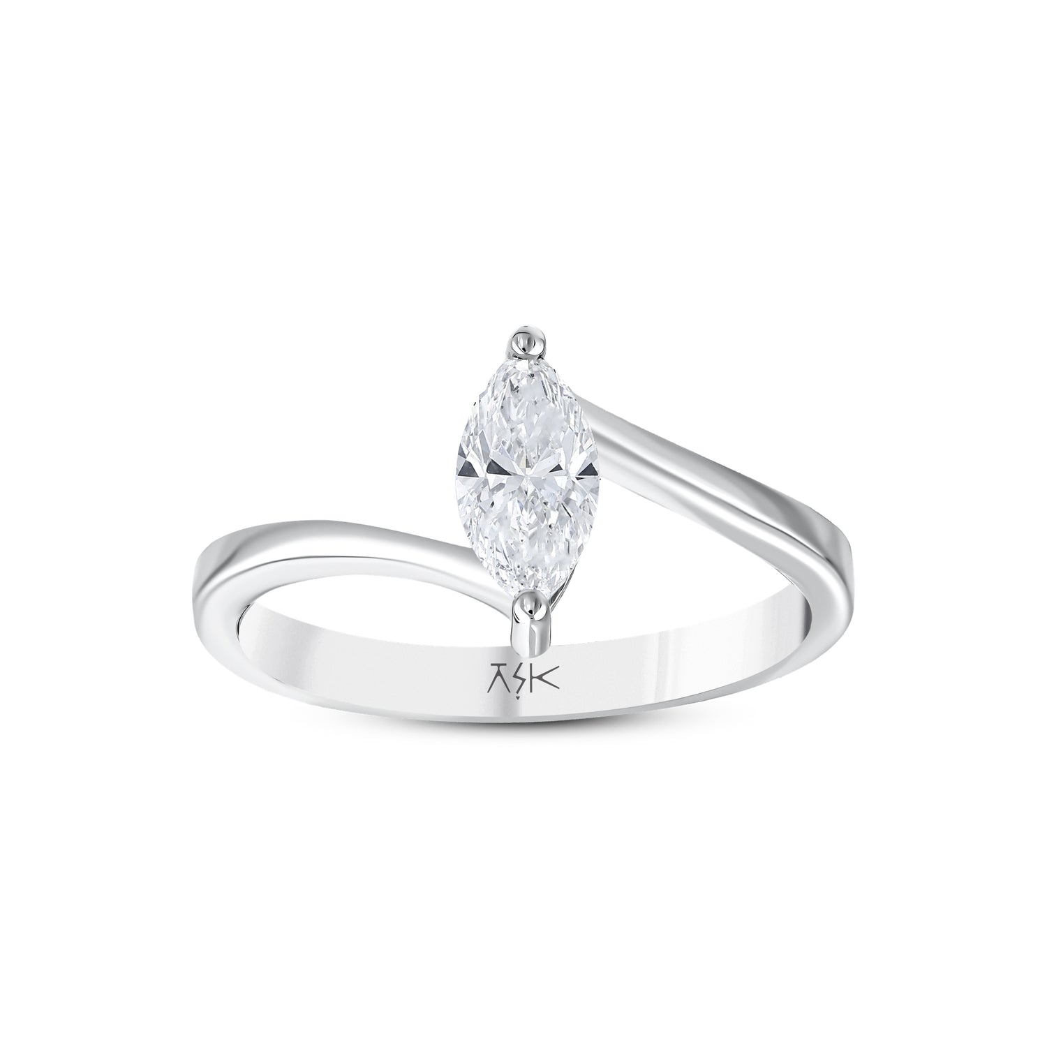 0,60 Karat Pırlanta Markiz Tektaş Yüzük