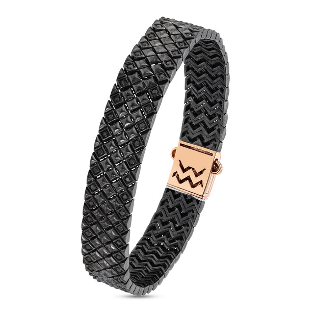 1,81 Karat Siyah Pırlantalı Altın Erkek Bileklik