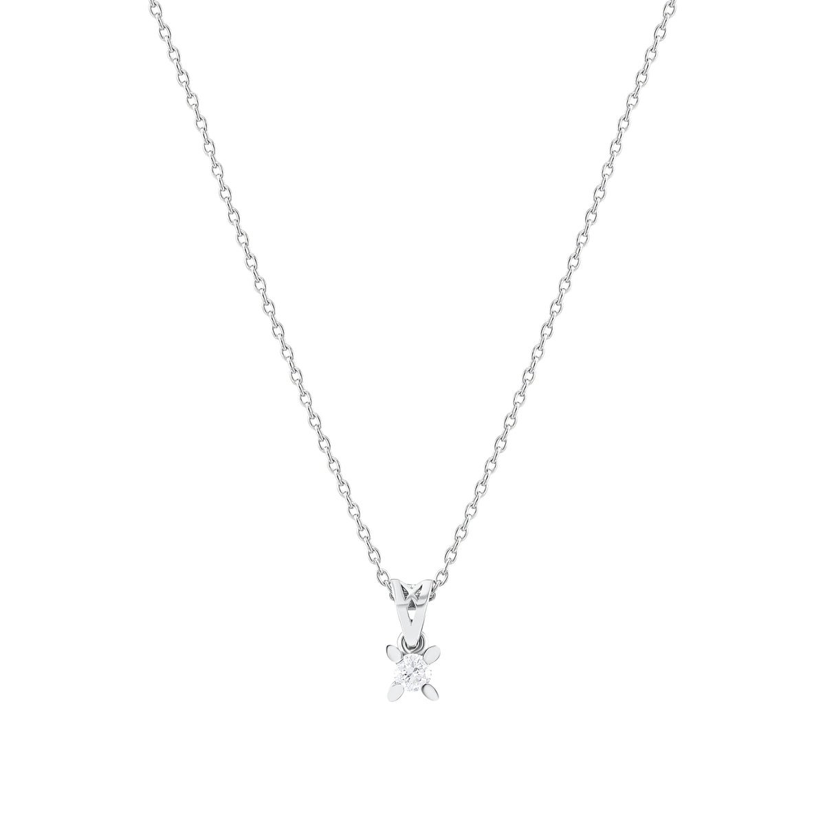 0.10 Karat Pırlantalı Tektaş Kolye