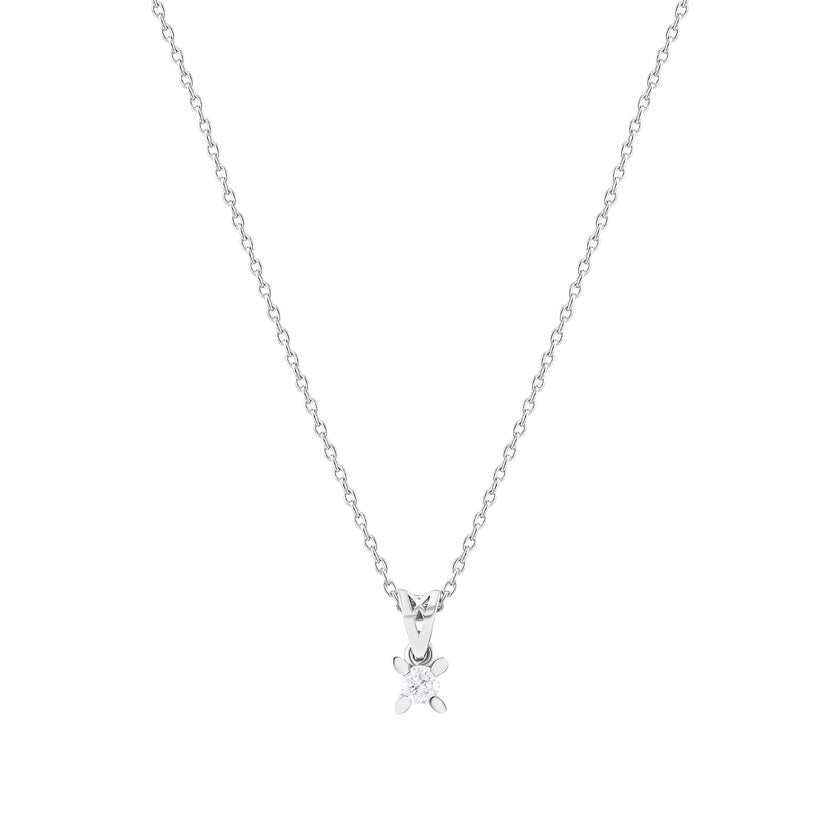 0.10 Karat Pırlantalı Tektaş Kolye