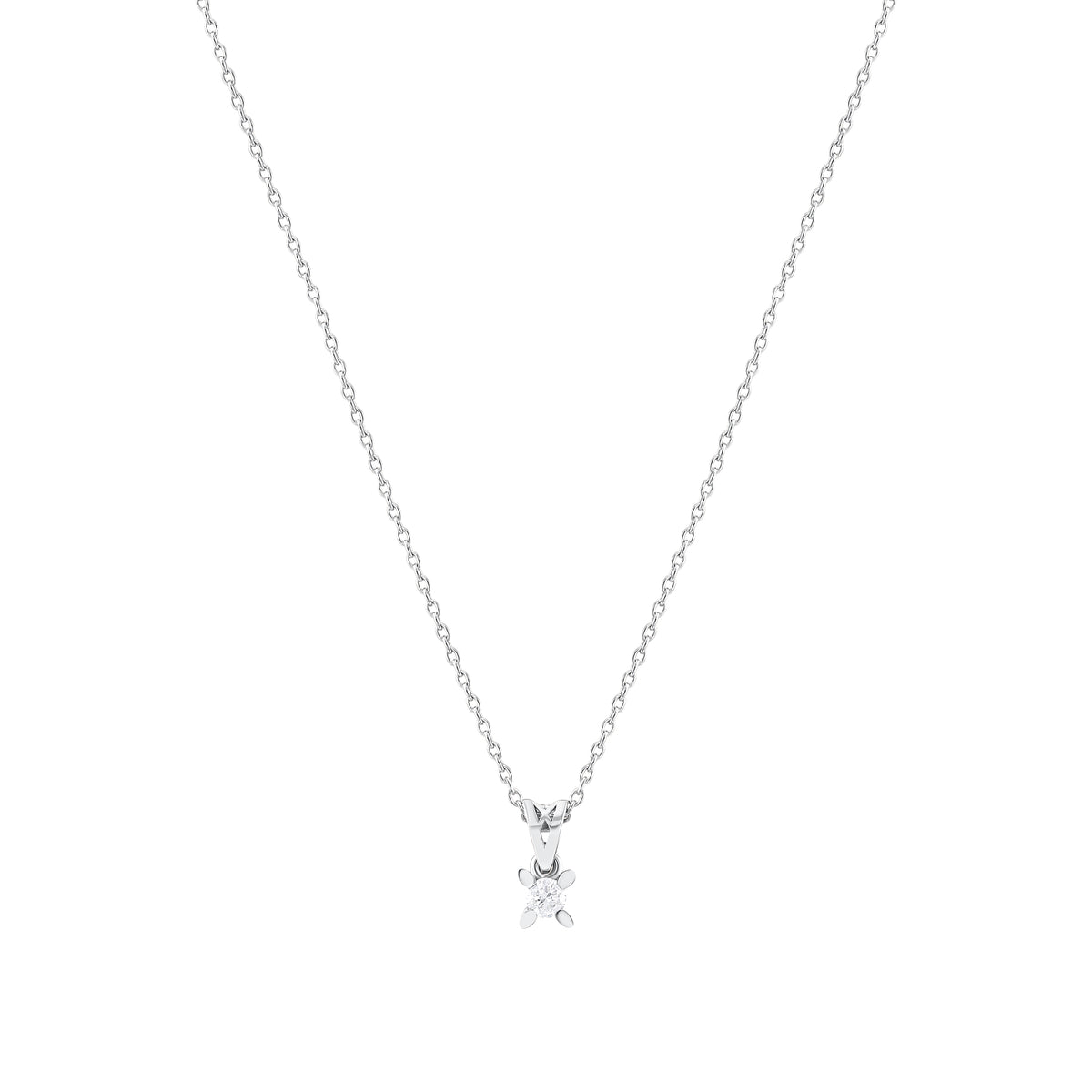 0.10 Karat Pırlantalı Tektaş Kolye