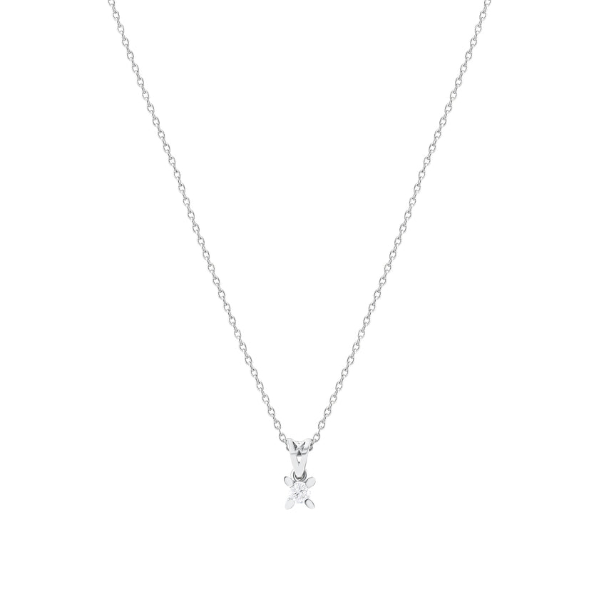0.10 Karat Pırlantalı Tektaş Kolye