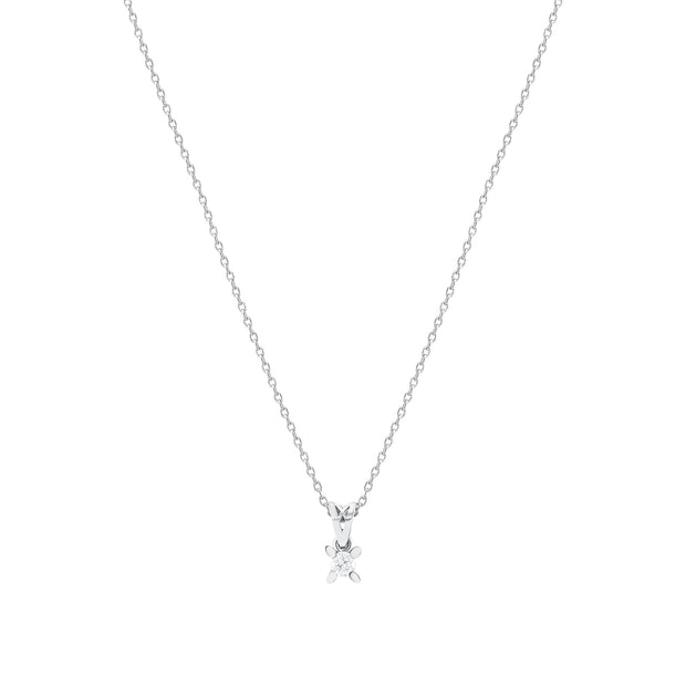 0.10 Karat Pırlantalı Tektaş Kolye