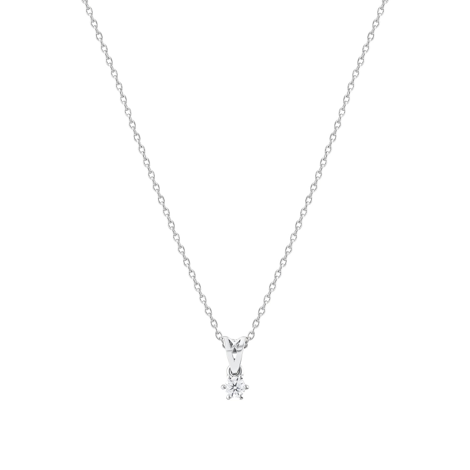 0.10 Karat Pırlantalı Tektaş Kolye