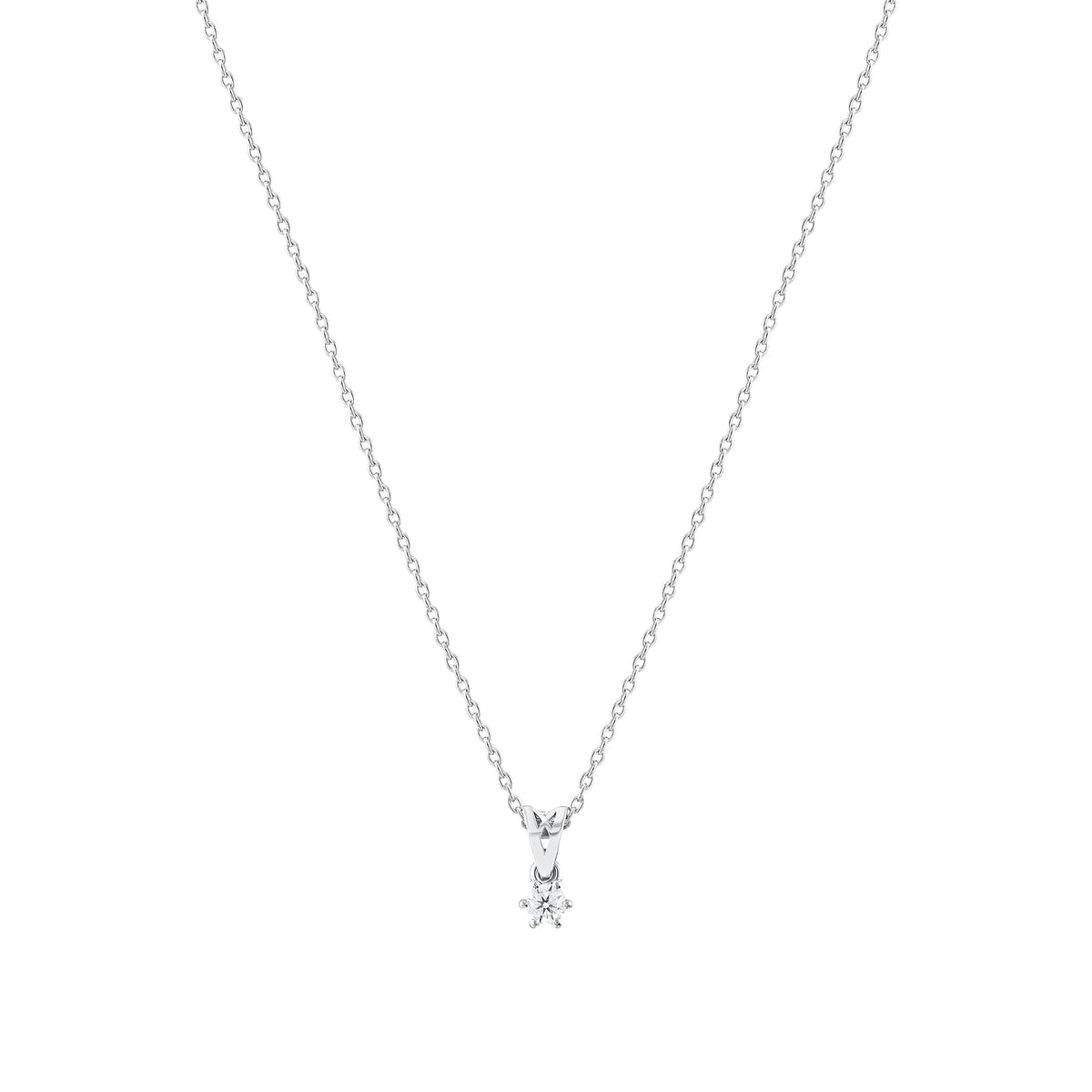 0.10 Karat Pırlantalı Tektaş Kolye