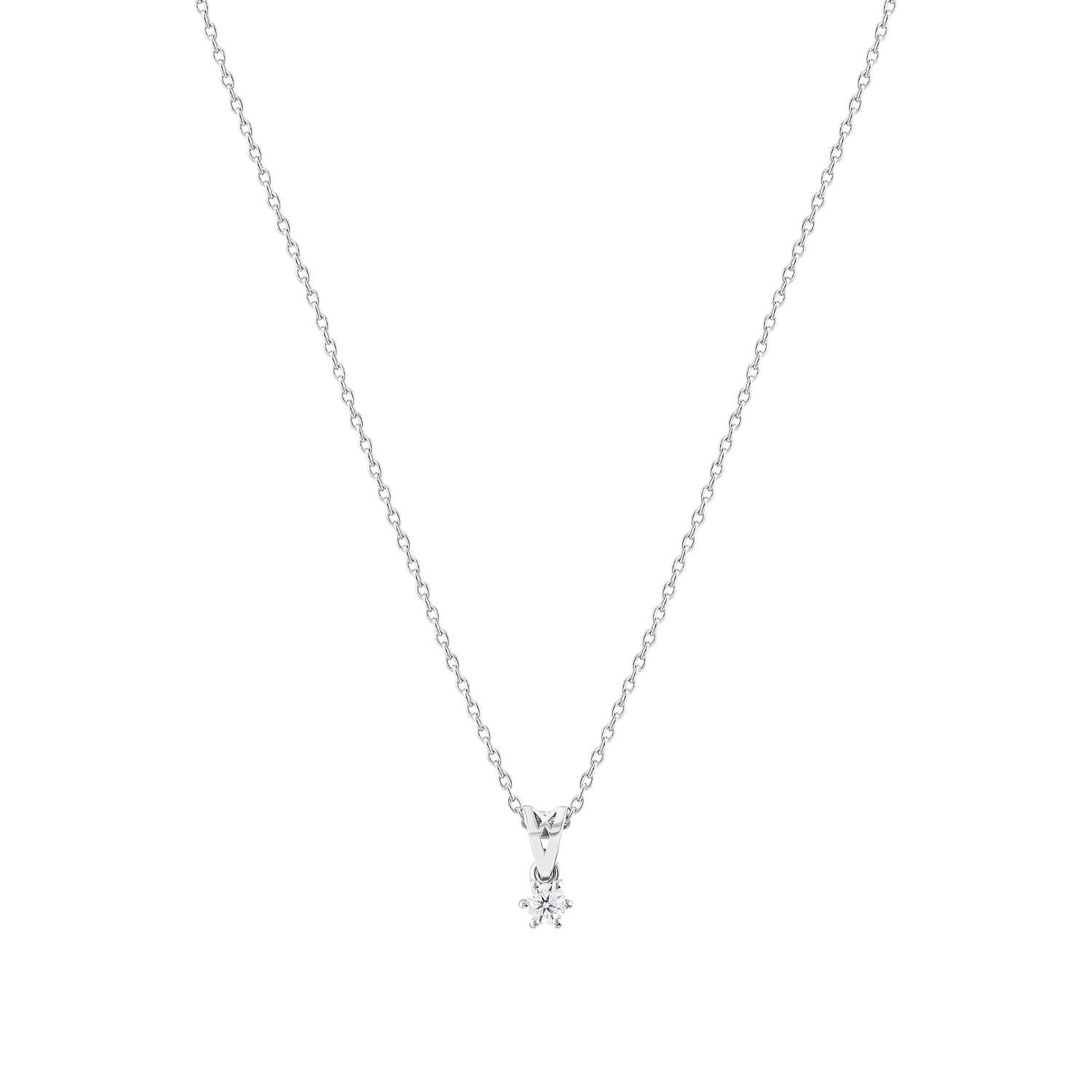 0.10 Karat Pırlantalı Tektaş Kolye