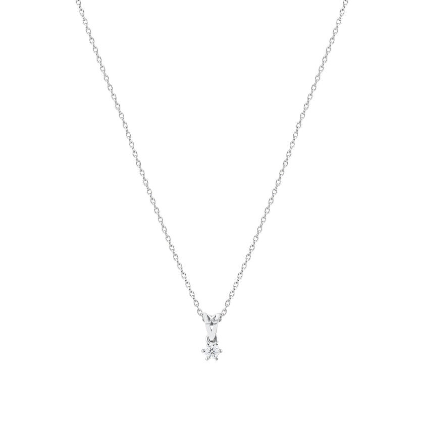 0.10 Karat Pırlantalı Tektaş Kolye